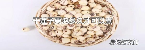 干莲子要泡多久才可以煮