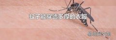 蚊子能穿透多厚的衣服