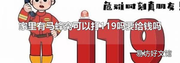 家里有马蜂窝可以打119吗要给钱吗