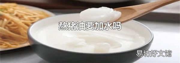 熬豬油要加水嗎