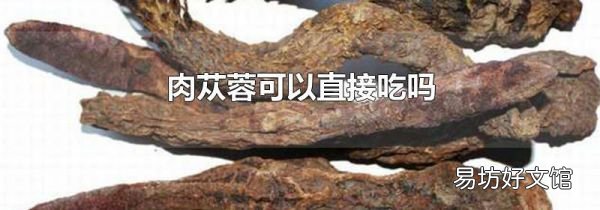 肉苁蓉可以直接吃吗