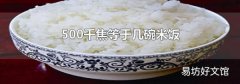 500千焦等于几碗米饭