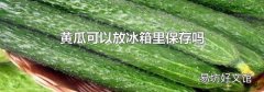 黄瓜可以放冰箱里保存吗