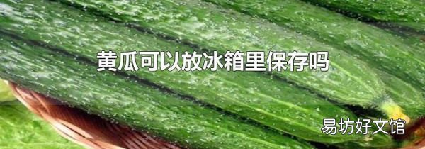 黃瓜可以放冰箱里保存嗎