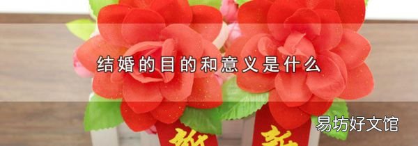 结婚的目的和意义是什么