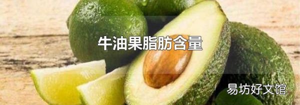 牛油果脂肪含量