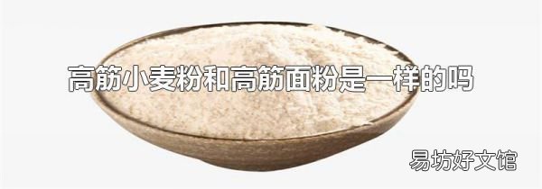 高筋小麥粉和高筋面粉是一樣的嗎