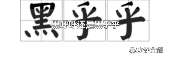 黑呼呼還是黑乎乎