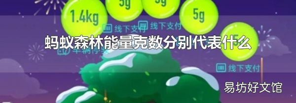蚂蚁森林能量克数分别代表什么