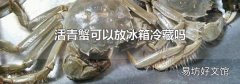 活青蟹可以放冰箱冷藏吗