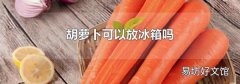 胡萝卜可以放冰箱吗