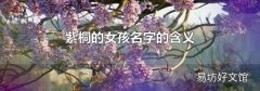 紫桐的女孩名字的含义