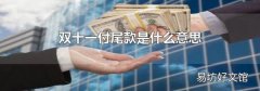 双十一付尾款是什么意思