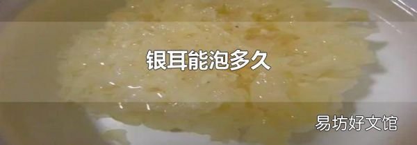 银耳能泡多久