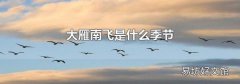 大雁南飞是什么季节
