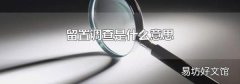 留置调查是什么意思