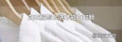 白衣服怎么洗才能白如新