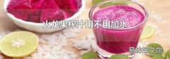 火龙果榨汁用不用加水