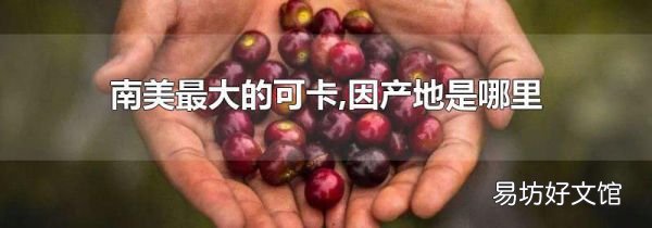 南美最大的可卡,因产地是哪里