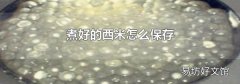 煮好的西米怎么保存