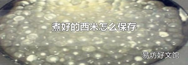 煮好的西米怎么保存