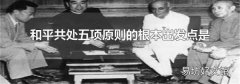 和平共处五项原则的根本出发点是