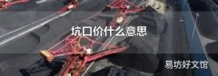 坑口价什么意思