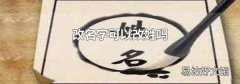 改名字可以改姓吗