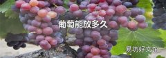 葡萄能放多久