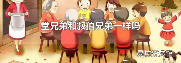堂兄弟和叔伯兄弟一样吗