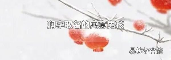 润字取名的寓意男孩