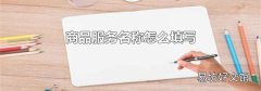 商品服务名称怎么填写