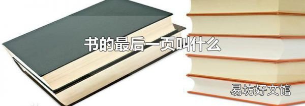 書的最后一頁叫什么