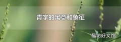 青字的寓意和象征