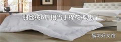羽丝绒6斤相当于棉花被几斤