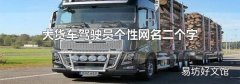 大货车驾驶员个性网名二个字