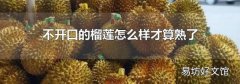 不开口的榴莲怎么样才算熟了