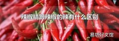 辣椒精跟辣椒的辣有什么区别