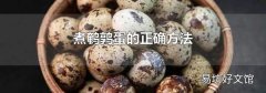 煮鹌鹑蛋的正确方法