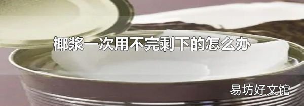 椰漿一次用不完剩下的怎么辦