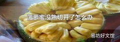 菠萝蜜没熟切开了怎么办