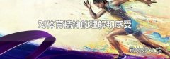 對體育精神的理解和感受