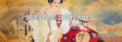 杨贵妃是怎么死的,为什么