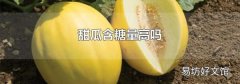 甜瓜含糖量高嗎