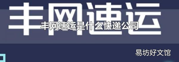 丰网速运是什么快递公司