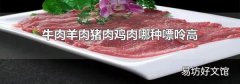 牛肉羊肉猪肉鸡肉哪种嘌呤高