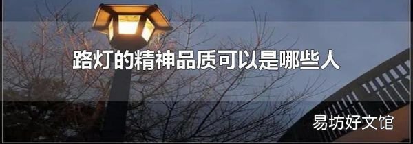 路灯的精神品质可以是哪些人