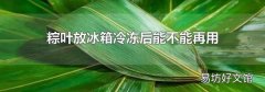 粽叶放冰箱冷冻后能不能再用