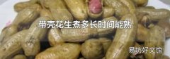 带壳花生煮多长时间能熟