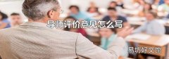 导师评价意见怎么写